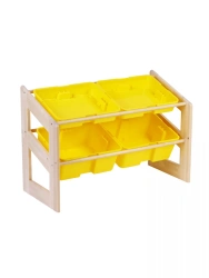 Tilted Storage Rack 680x4 Containers / Yellow / Playroom Organization System