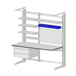 Industrial Metal Workbench with Cabinet 810x1560x1820 mm