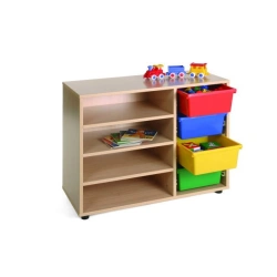 DM3457 Display Stand with Shelves and Back Panel