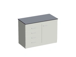 Folding Table with Drawers and Doors - Model STL