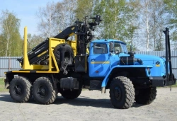 Forest Transport Truck with Crane Manipulator GM 6377R7-10 on Ural Chassis