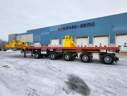 Sliding Lowbed Semi-Trailer TSR 5V0F4H with KAMA Tires