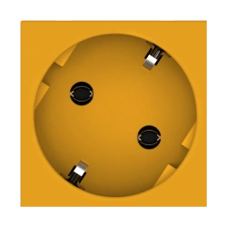 Modular Electrical Socket with Grounding, 45x45mm, 16A, 250V, Orange, CADUCEUS ALING HIDE