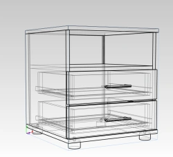 Semi-Open Storage Cabinet with Drawers