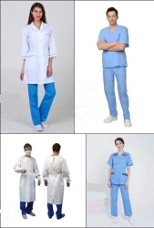 Medical Protective Clothing Set - Non-Sterile Reusable (Gown, Jacket, Pants, Apron, Sleeves, Boot Covers)