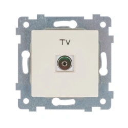 Low-Voltage TV Socket Mechanism for Hidden Installation - RTV1-460 "Ivory