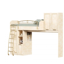 Alexandria Loft Bed with Leather Lent/Rustica Finish, Model LD.510020.000 M