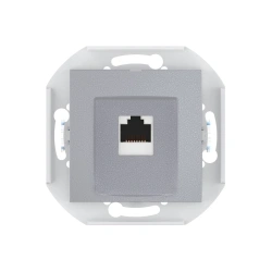 CADUCEUS ALING PRESTIGE Hidden Mount Computer Socket with RJ45 8P8C Cat.6 FTP Module, Silver, Art. 60150S