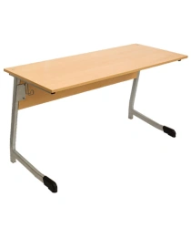 Student Desk with Wooden Top on Metal Frame (Semi-Round Tube)