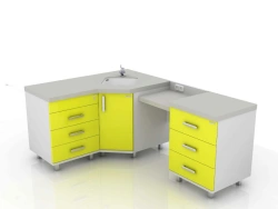 Corner Module CENTRUM-Micro, Model 102-001-3 102-004M 102-002UM 102-003B, 2050x1450x850 mm