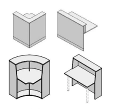 Wooden Office Administrator Module Stand