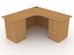 Corner Writing Desk with Two Pedestals - Model SPU-2