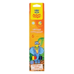 Multi-Pulti Colored Pencils "Raccoon in India" 6 Colors, Pre-Sharpened, Cardboard, Euro Hook