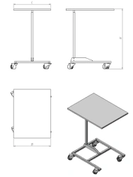 Nightstand Table for Writing and Storage, Series ST.P