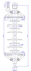 High Voltage Insulator for Power Transmission 110kV, Model LK 160/110-3SP
