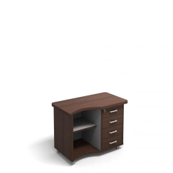 Wooden Office Cabinet with 4 Drawers and Open Shelf, Art. 206