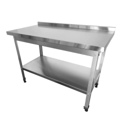 Production Cutting Table with Edge and Shelf