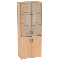 Wide Document Cabinet with Glass, Transparent/Tinted 700*383*1830 mm AShDS-70