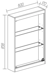 Wall-mounted Display Cabinet with Shelves