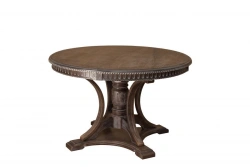 Round Extendable Dining Table "Vostok-3" with Decor