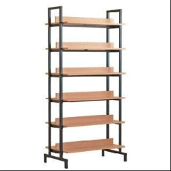 Double-Sided Office Shelving Unit with Metal Frame