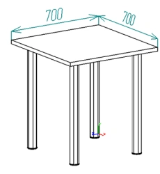 Dining Table with Steel Legs and MDF Top