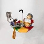 Handmade Glass Christmas Ornament "Under the Umbrella