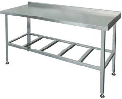 Stainless Steel Processing Table with Two Edges, Model SRP-2p-0.6/0.6