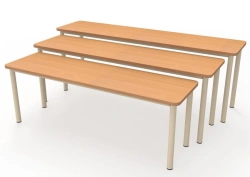 Wooden Bench Set on Metal Frame 'Matryoshka' - NIM03