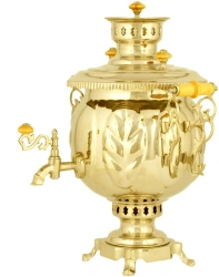 Traditional Charcoal Samovar 4.5 Liters Brass Model