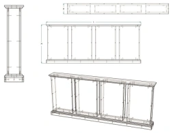 Four-Section Barrier Fence for Workplace Safety (Model Z.B.4)