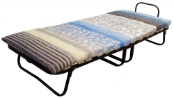 Foldable Metal Bed with Mattress and Pillow Support - "Camelia