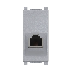 CADUCEUS ALING Experience RJ12 6P4C Cat.3 Hidden Socket 1M, Silver, Art. 74211.S