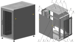 24U Floor-Mounted Telecommunications Cabinet 600x1215x800mm - SHТ-P-24U-600