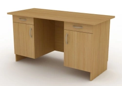 Two-Pedestal Teacher's Desk - 160x60x75 cm, Laminate (Maple, Alder)