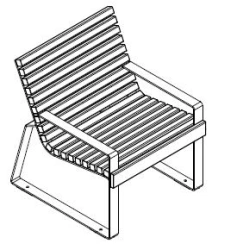 Metal Chair for Public Spaces, Model 10022