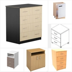 Wooden Office Cabinet with PVC Edge Protection