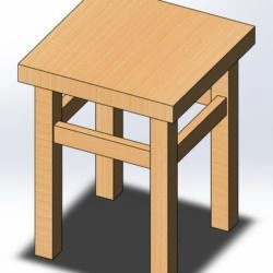 Wooden Laboratory Stool for Workstations