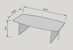 Meeting Table with 2 Pass-Through Supports, Art. No. 023/2023