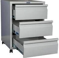 Metal Office Cabinet with 3 Drawers on Roller Guides