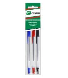 Set of Ballpoint Pens STAMM 111, 3 Colors, 0.7mm Oil-Based Ink