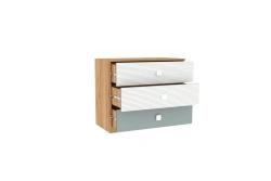 Modex-Agata LD.530210.000 Export Chest of Drawers (Golden Oak/White/Twilight Blue)