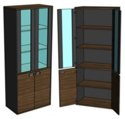 Four-Door Document Cabinet with Glass Upper Doors TU 31.01.11-001-05065033-2021