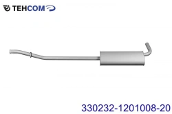 Exhaust Silencer for Gazelle Farmer with UMZ/Chrysler Engine, Model 330232-1201008-20