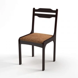 Durable Anti-Vandal Wooden Half-Soft Chair "Lada" - Dark Walnut Color