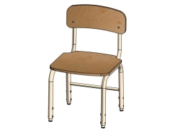 Adjustable Preschool Chair "Doshkolenok" No. 2 with Metal Frame, Lacquered / StU09