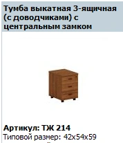 Prestige Rolling Cabinet with 3 Drawers and Central Lock TЖ 214