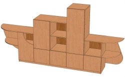 Fregat Shelf - Model S-F with Closed Doors and Open Shelves