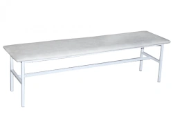 Metal Frame Bench with Custom Upholstery