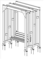 Wooden Swing Bench for Office and Outdoor Use, Model 14006